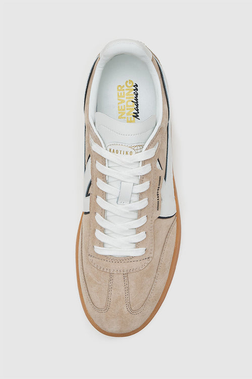 Sneakers in pelle beige