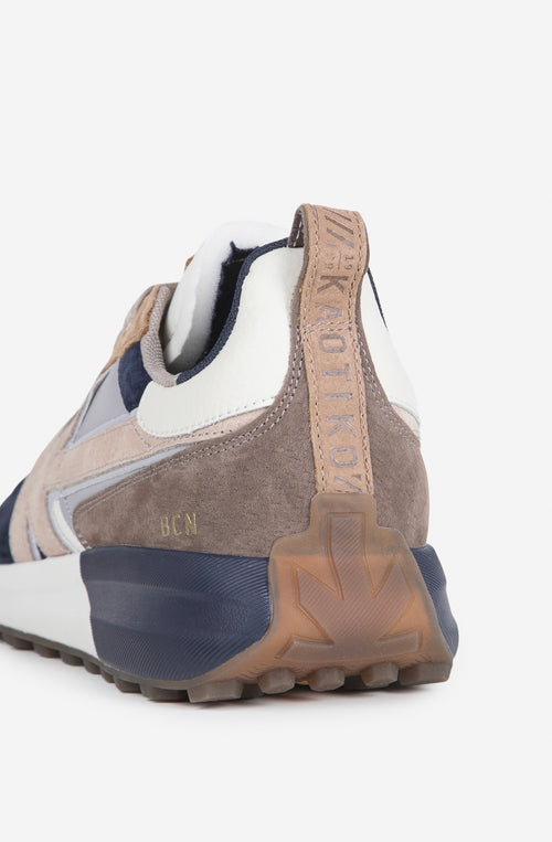 Scarpa Kaotiko Vancouver B Da Uomo Blu Beige In Suede Scamosciato