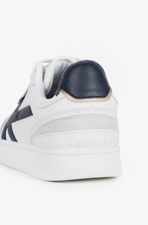 Scarpa Kaotiko Boston Pi Da Uomo Bianco Blu Grigio Perla In Suede E Pelle