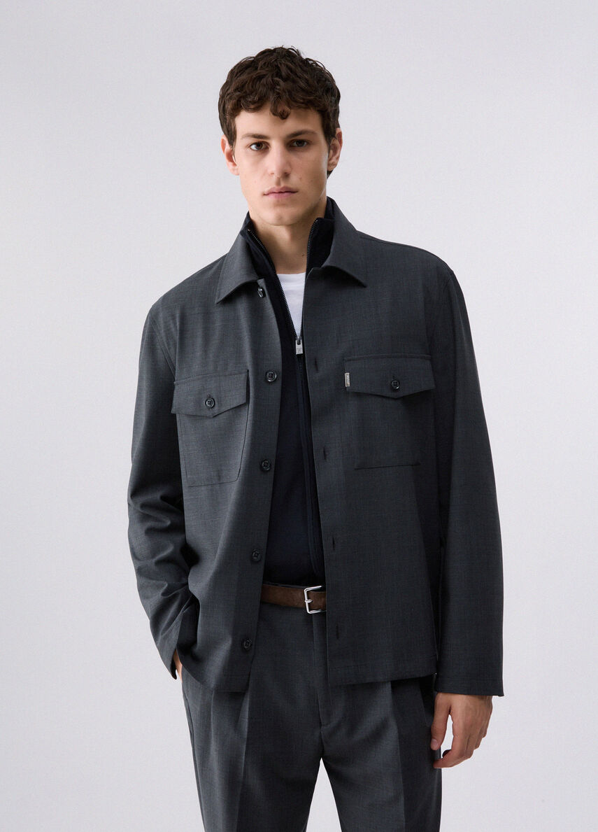 GIACCA OVERSHIRT IN MISTO LANA
