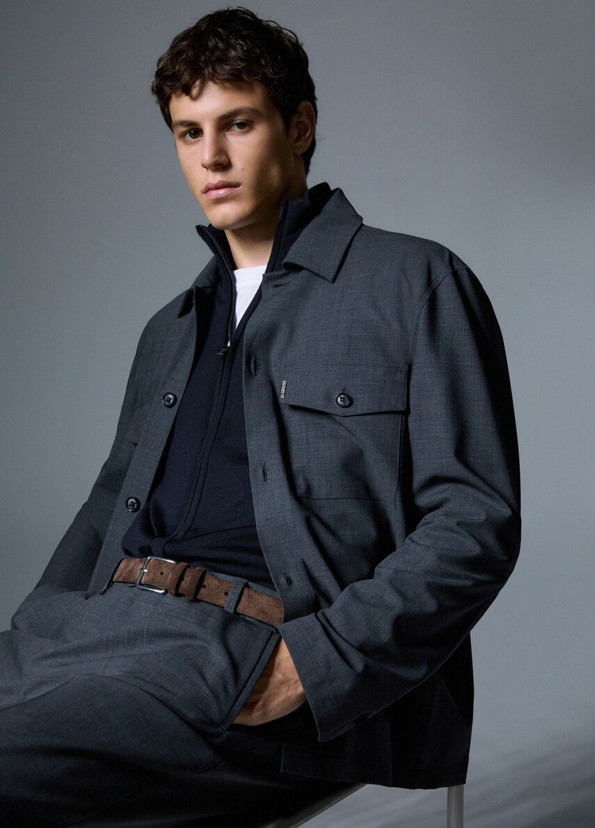 GIACCA OVERSHIRT IN MISTO LANA