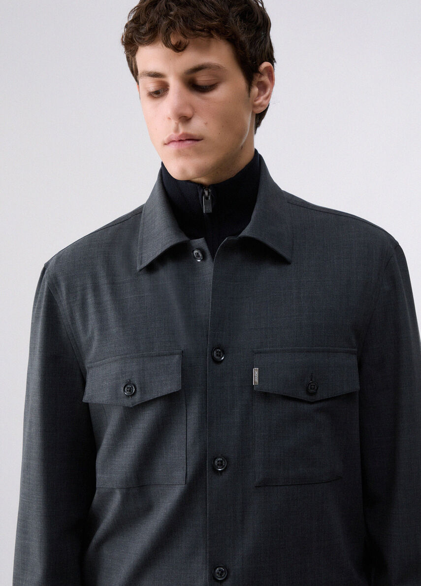 GIACCA OVERSHIRT IN MISTO LANA