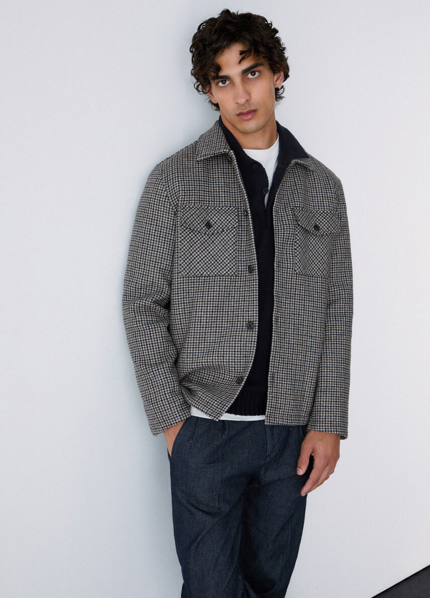 GIACCA OVERSHIRT IN PIED DE POULE