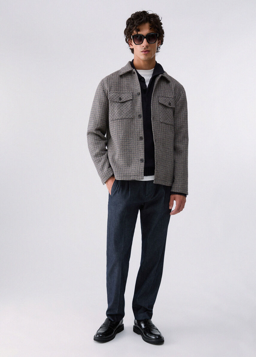 GIACCA OVERSHIRT IN PIED DE POULE