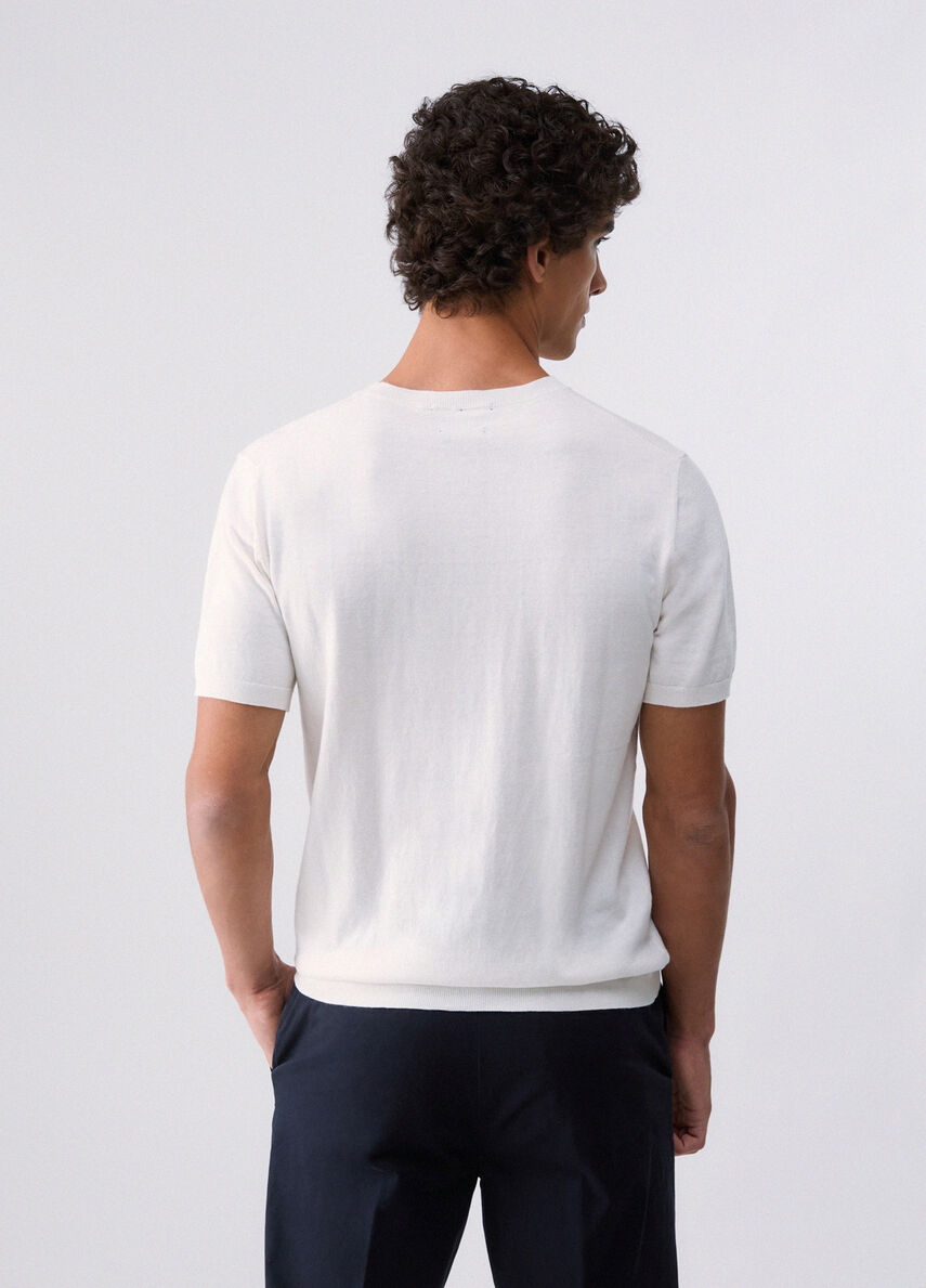 T-SHIRT IN COTONE E SETA