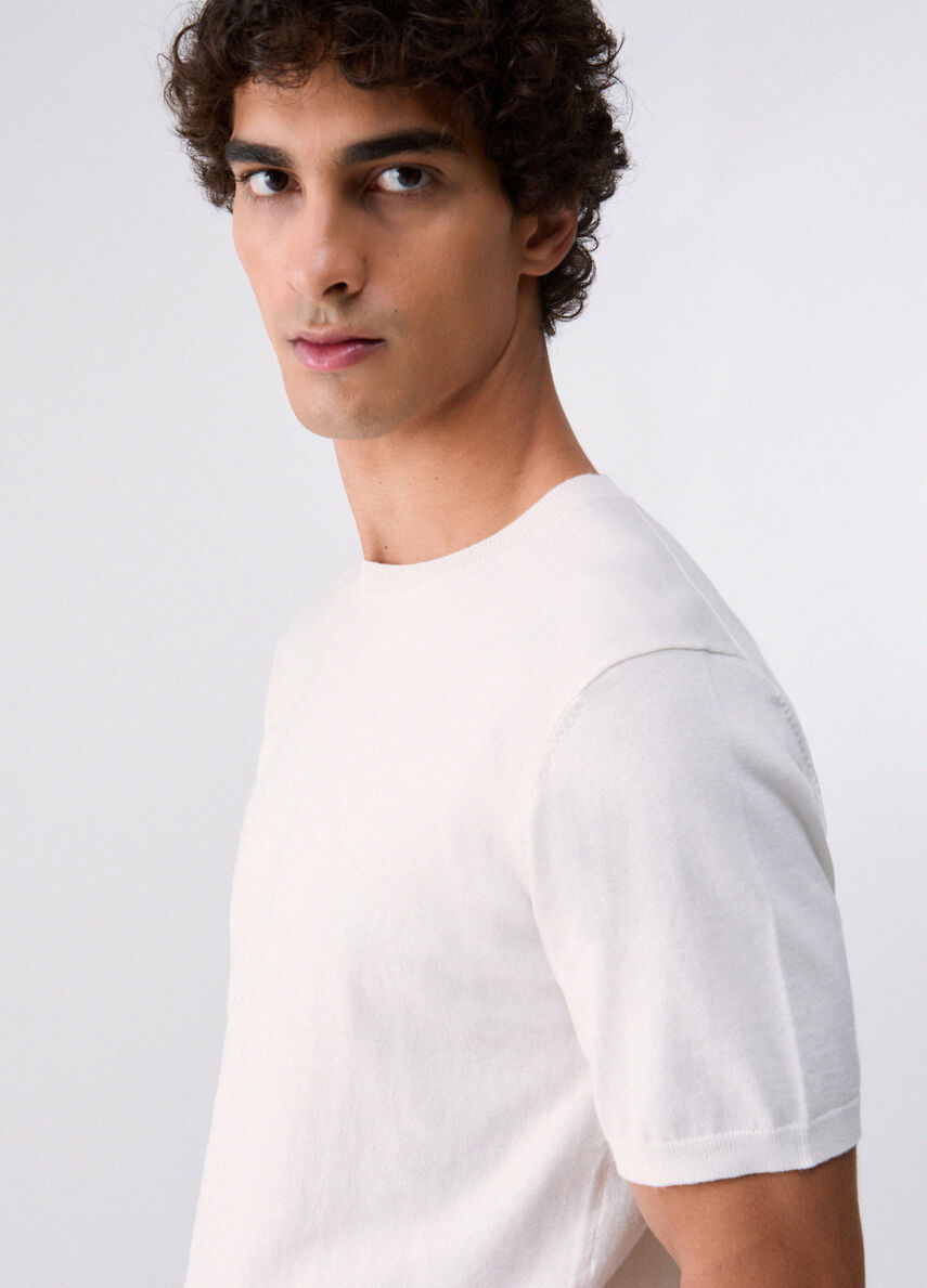 T-SHIRT IN COTONE E SETA