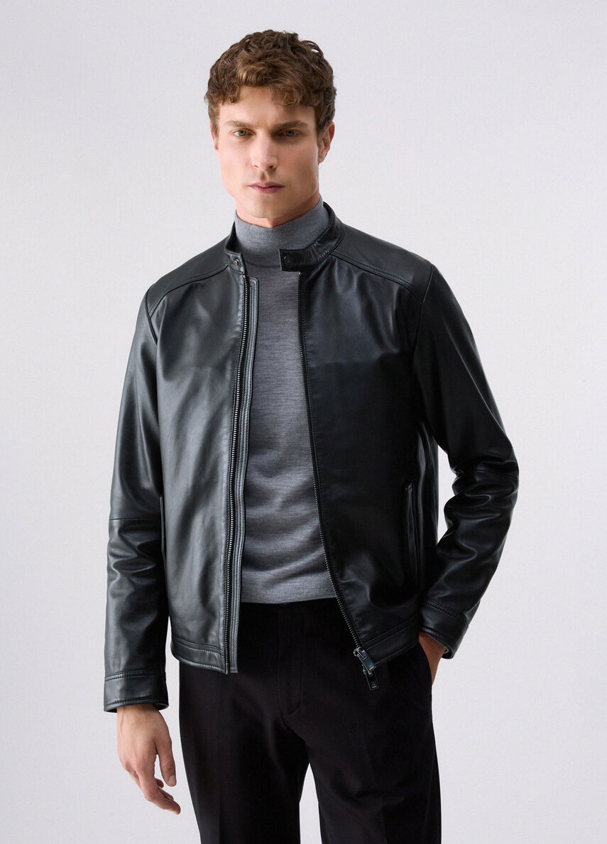 GIUBBOTTO BIKER IN PELLE