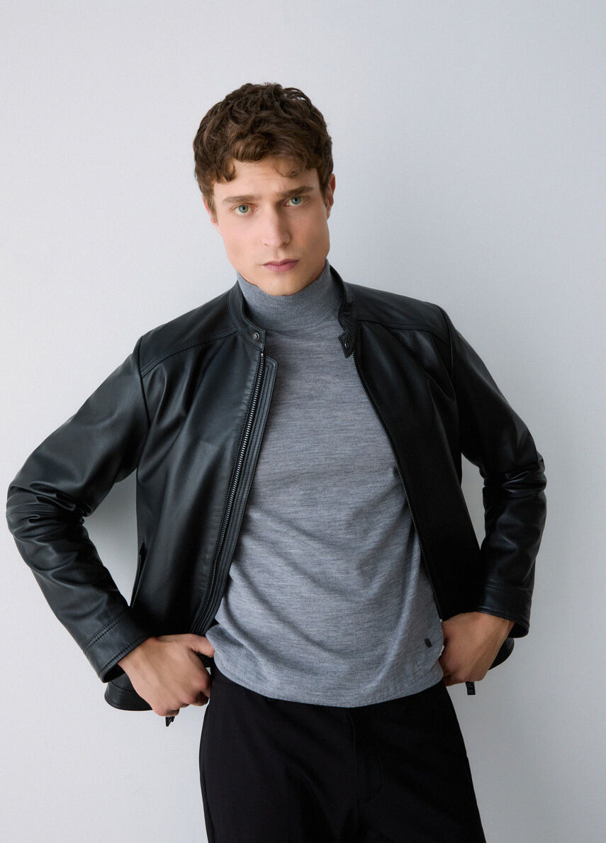 GIUBBOTTO BIKER IN PELLE