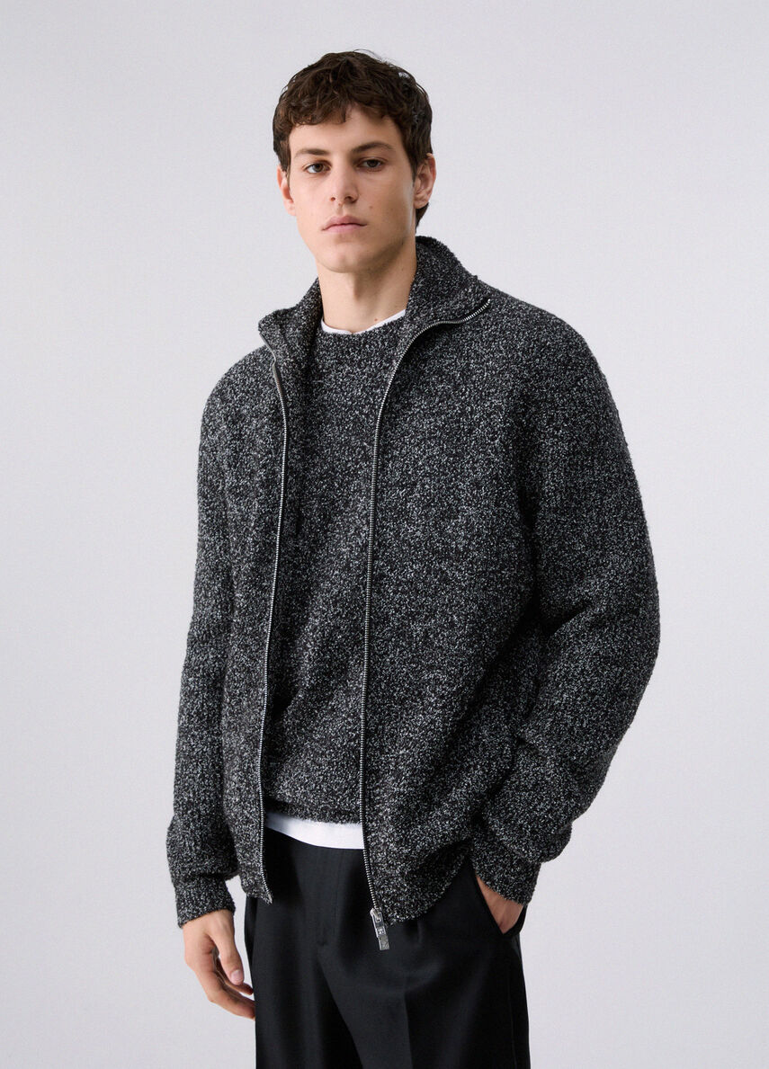 MAGLIA IN BOUCLÉ CON ZIP