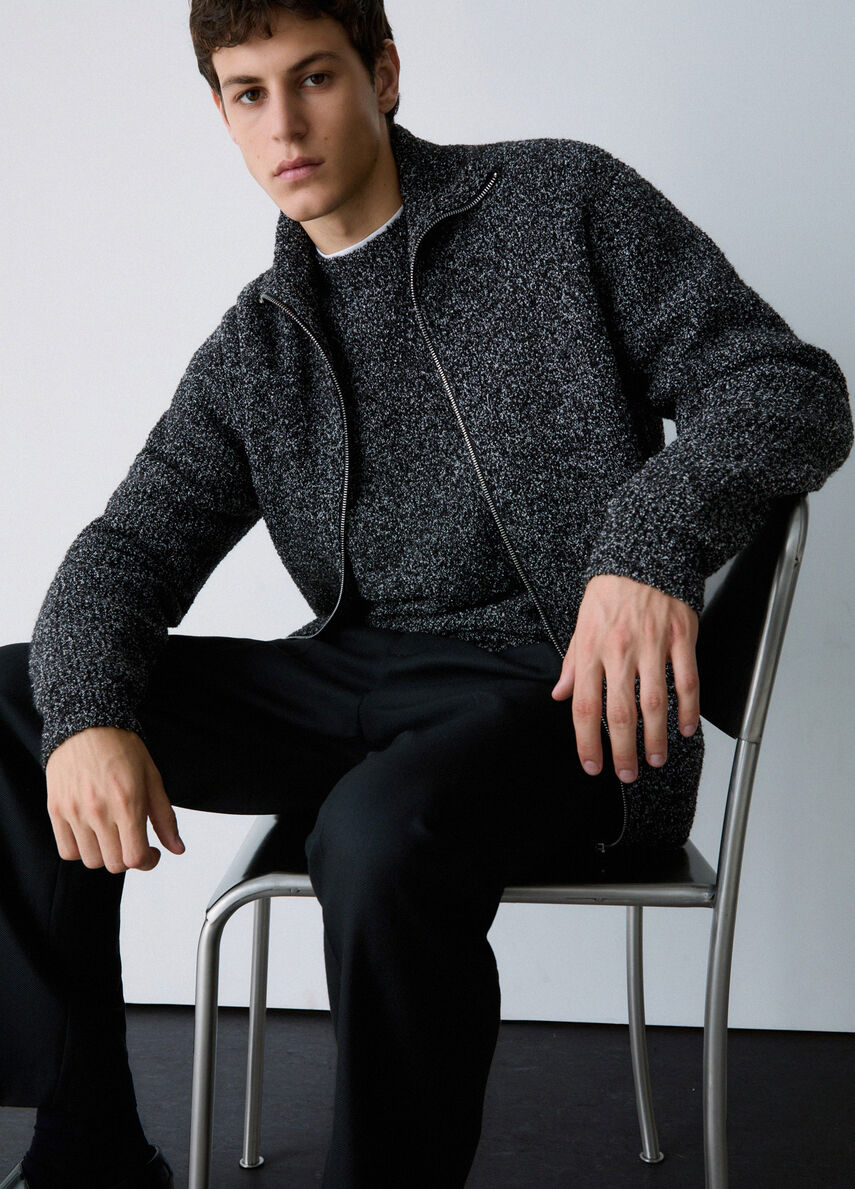 MAGLIA IN BOUCLÉ CON ZIP