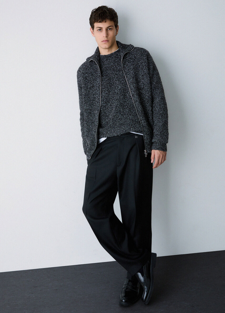 MAGLIA IN BOUCLÉ CON ZIP