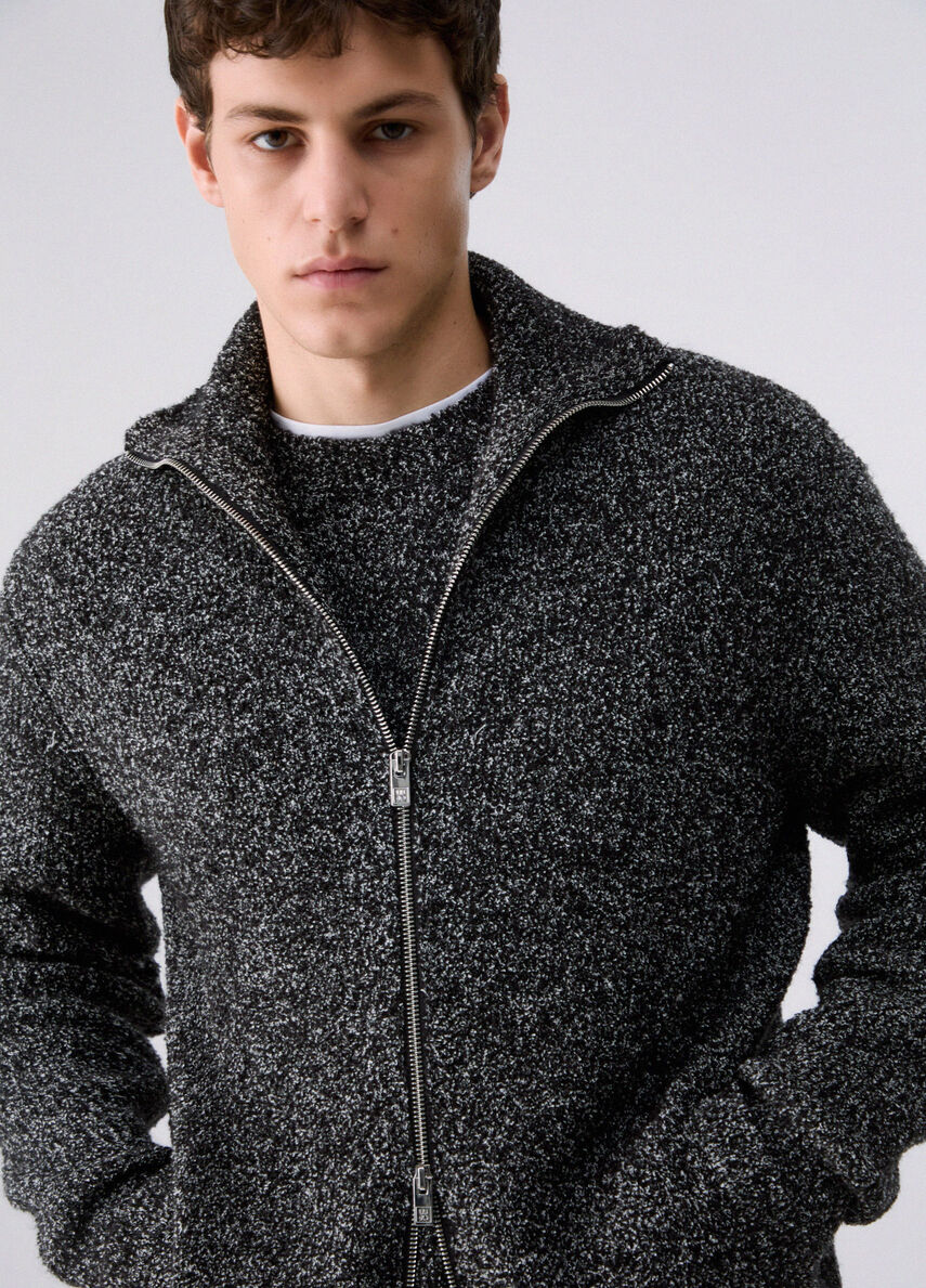 MAGLIA IN BOUCLÉ CON ZIP