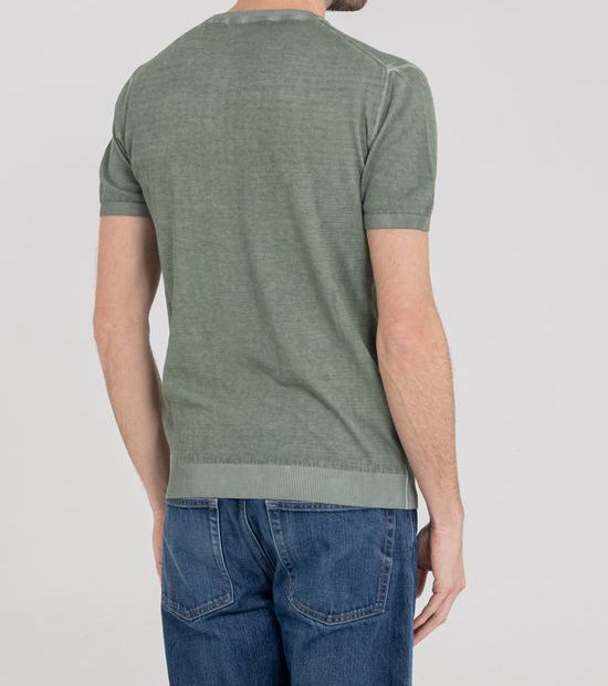 Girocollo Cotton Crepe Tintura a Freddo verde