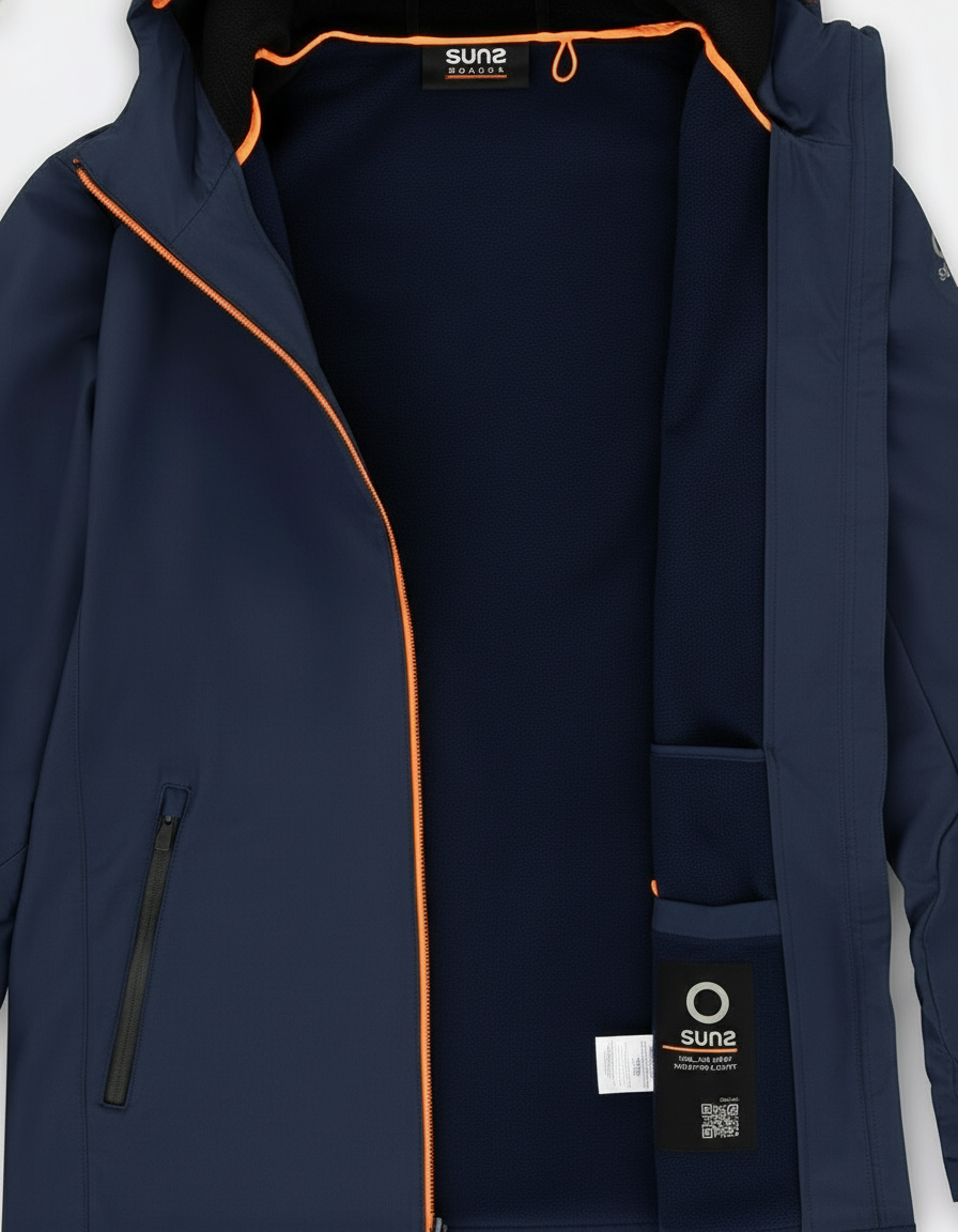 SUNS NOMENTANO MICRO MEN'S JACKET WITH HOOD blue