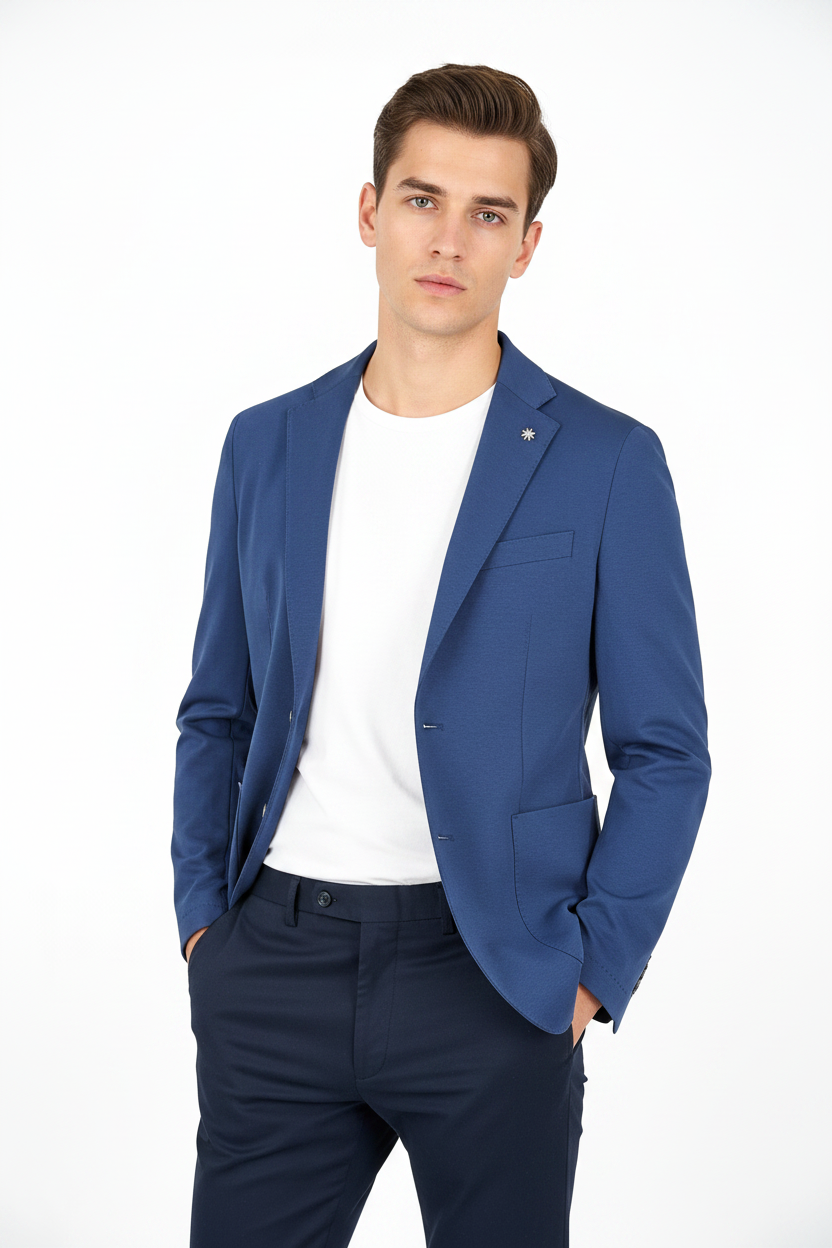 Giacca blu punto milano