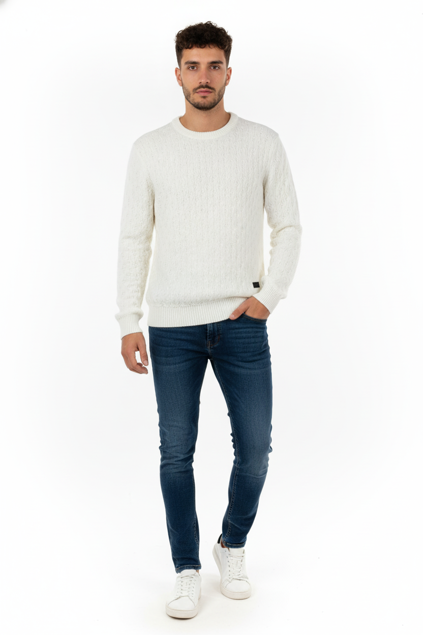 Girocollo lana jacquard