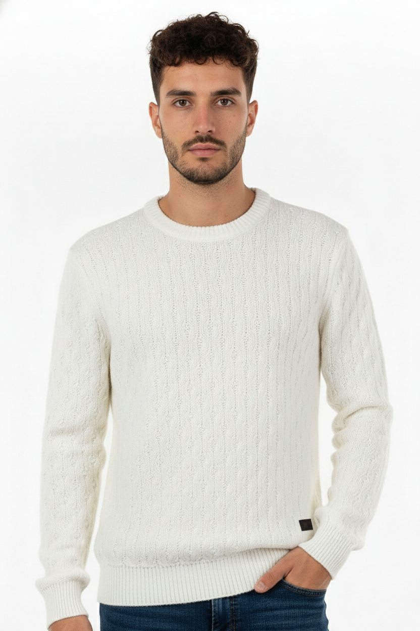 Girocollo lana jacquard