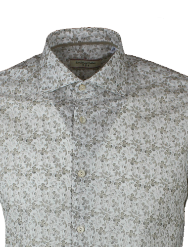 Camicia  stampa floreal beige Tintoria Mattei