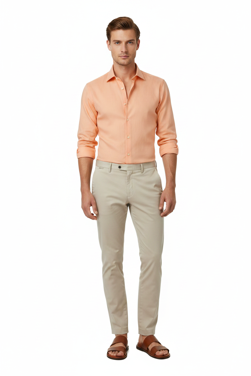 Camicia cotone popeline pesca Tintoria Mattei