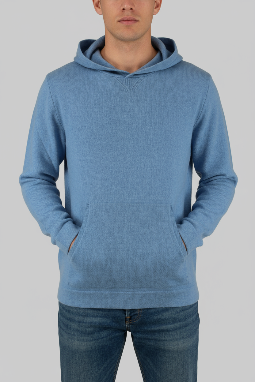 Maglia cappuccio azzurra