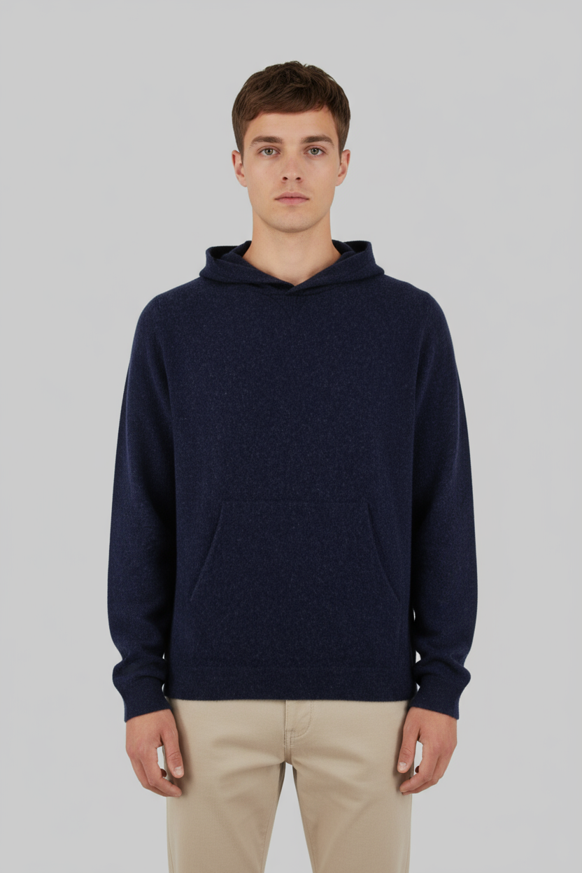 Maglia cappuccio blu