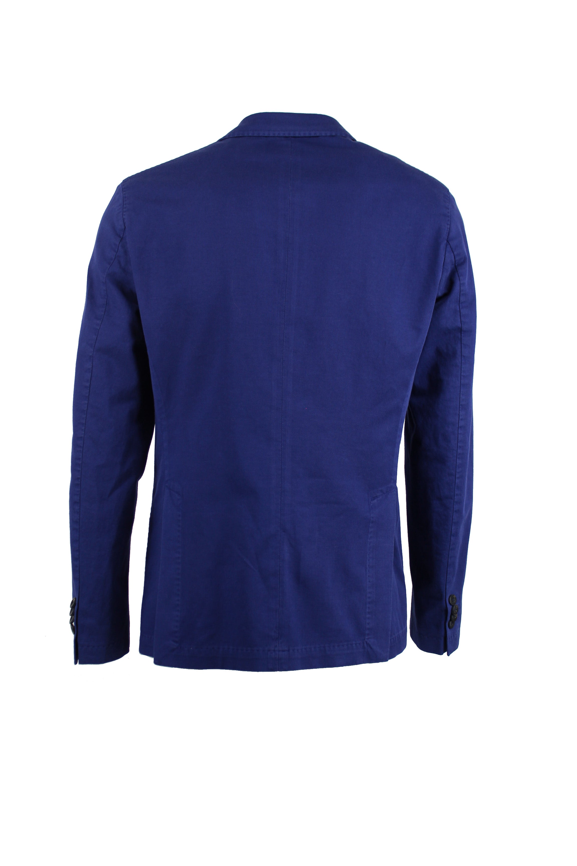 Giacca doppiopetto tinto capo cotone lino stretch blu
