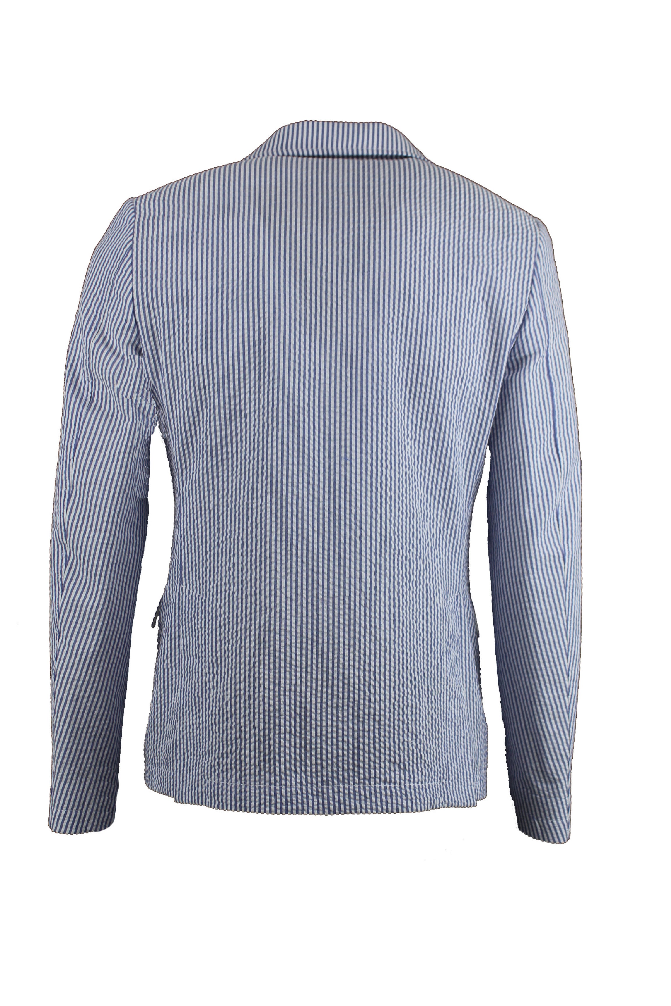 Blazer Doppio Petto blu a righe in seersucker leggero