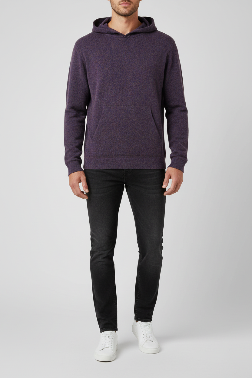 Maglia cappuccio prugna