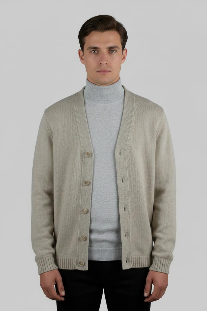 Cardigan Lana Merino extrafine beige