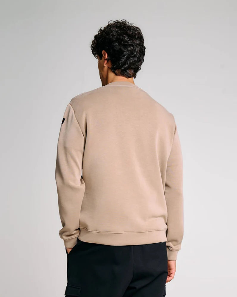 Felpa girocollo Uomo Suns Gipo Lux in jersey elasticizzato Beige