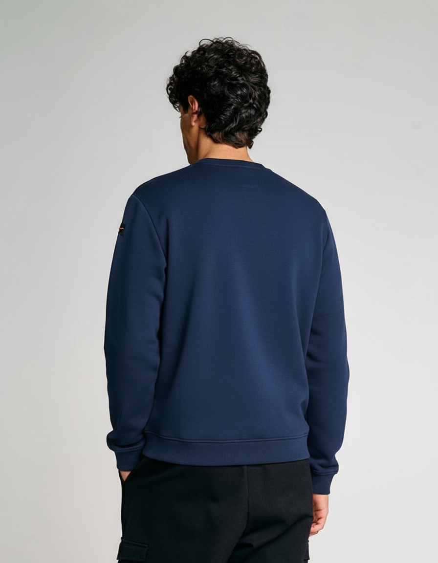 Felpa girocollo Uomo Suns Gipo Lux in jersey elasticizzato Dark Blue