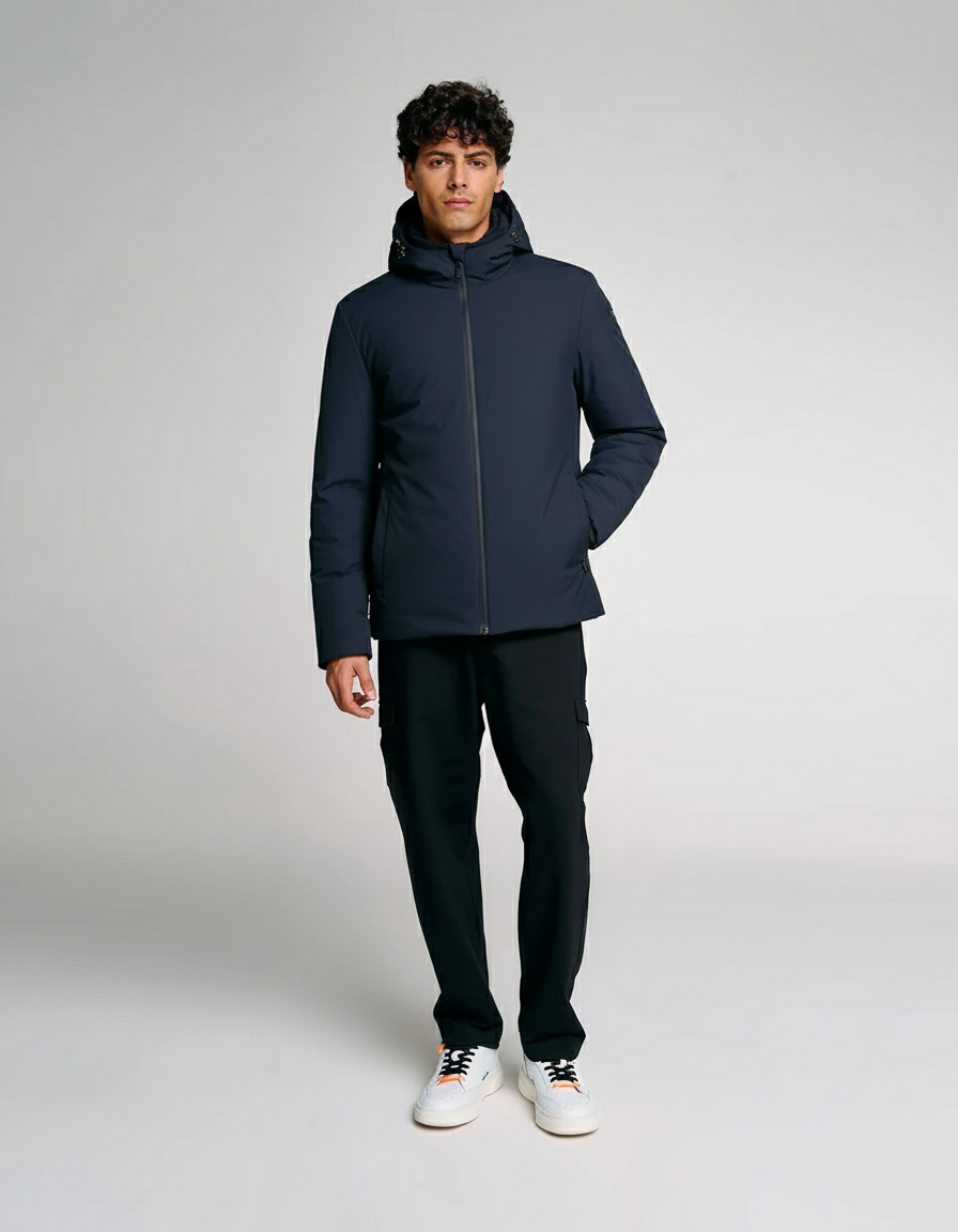 Giubbotto SUNS Uomo Flaminio Plus con cappuccio Blue Navy