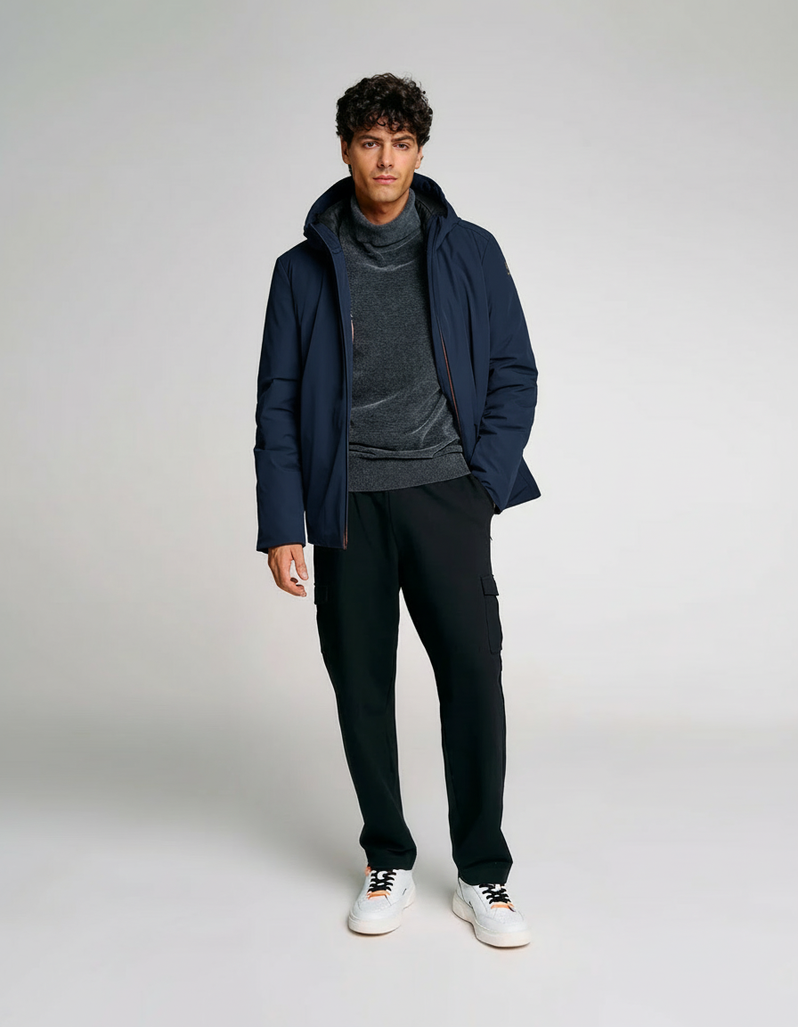 Giubbotto SUNS Uomo Flaminio Plus con cappuccio Blue Navy