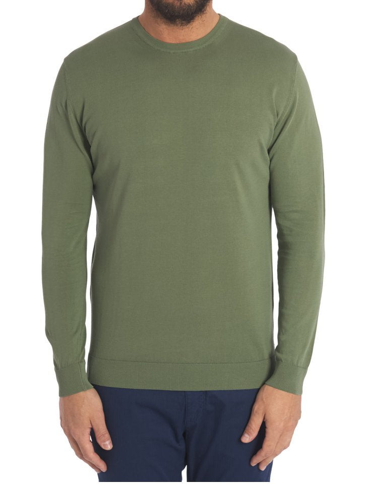 Girocollo Tintura a Freddo Filo Cotone verde