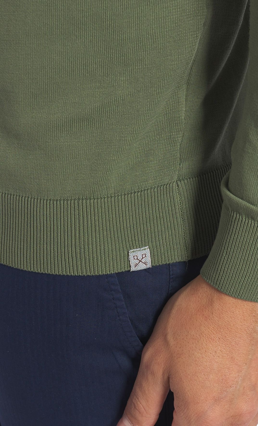 Girocollo Tintura a Freddo Filo Cotone verde