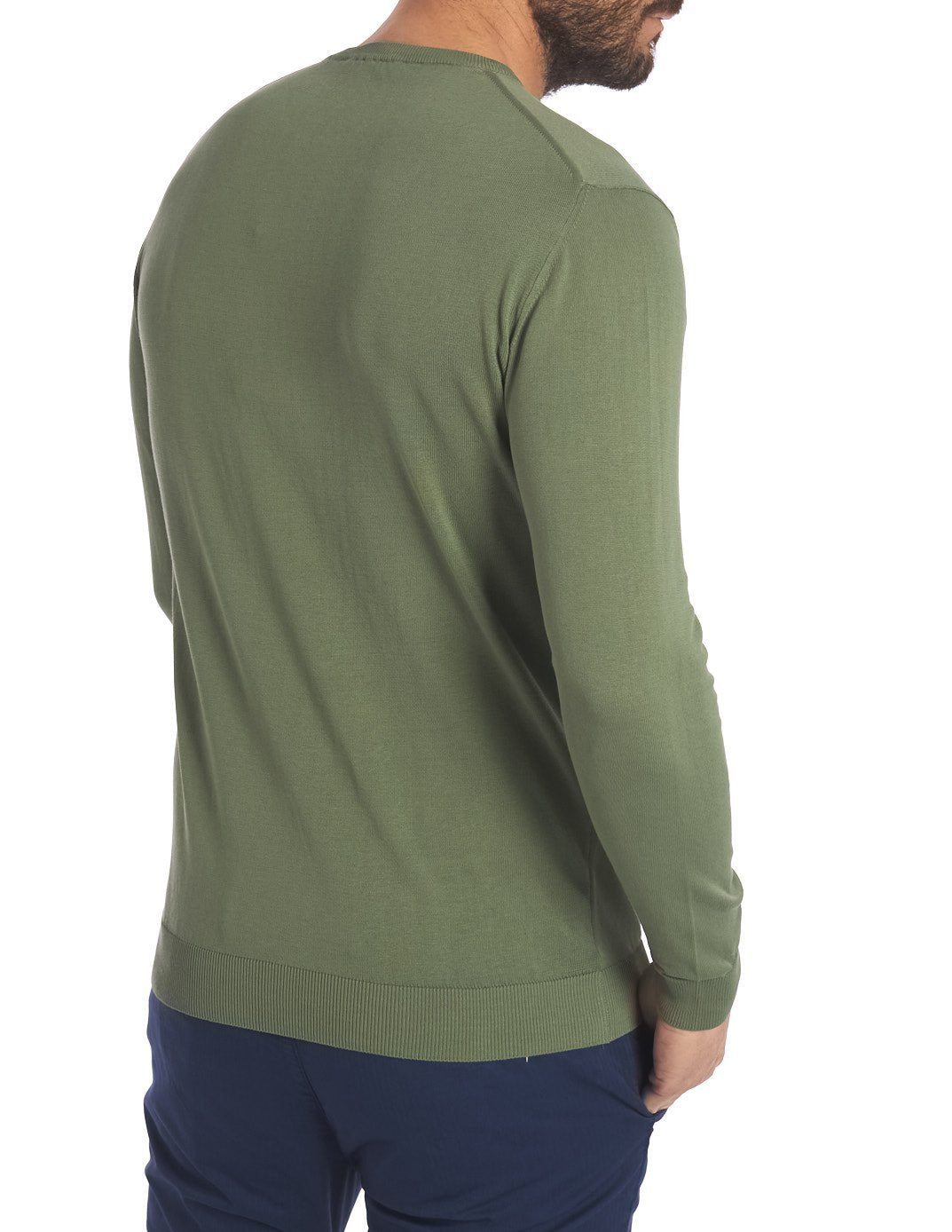 Girocollo Tintura a Freddo Filo Cotone verde