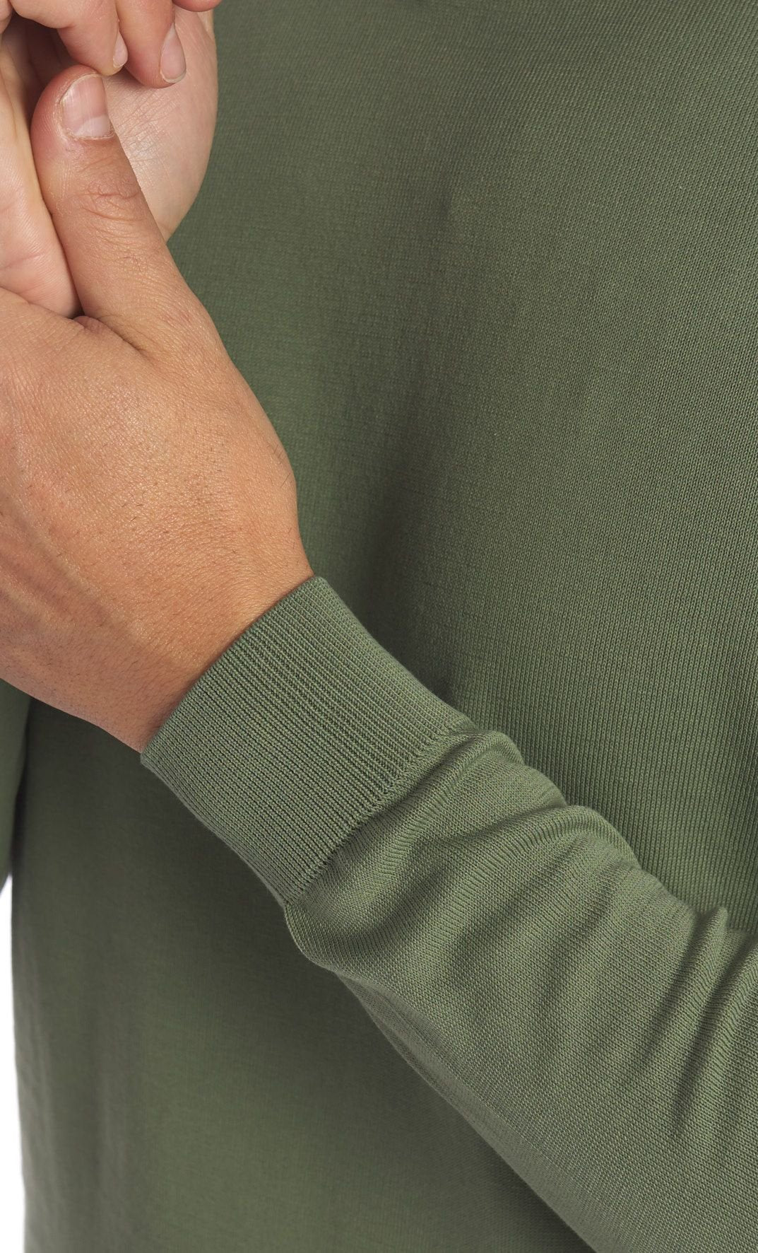 Girocollo Tintura a Freddo Filo Cotone verde