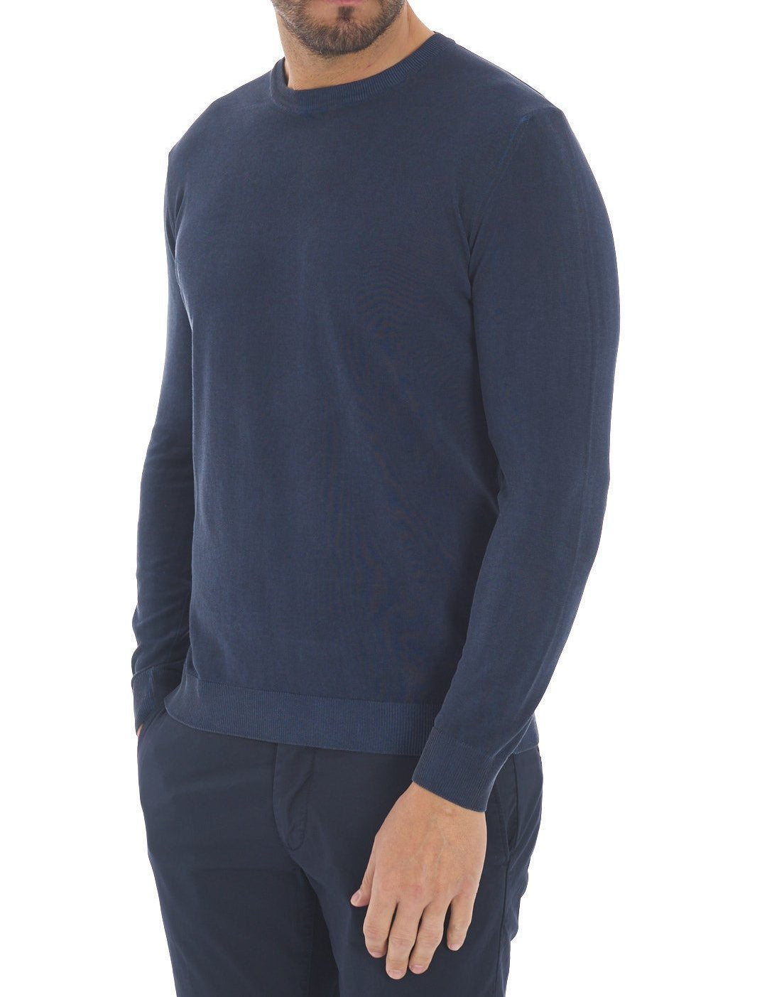 Girocollo Tintura a Freddo Filo Cotone blu