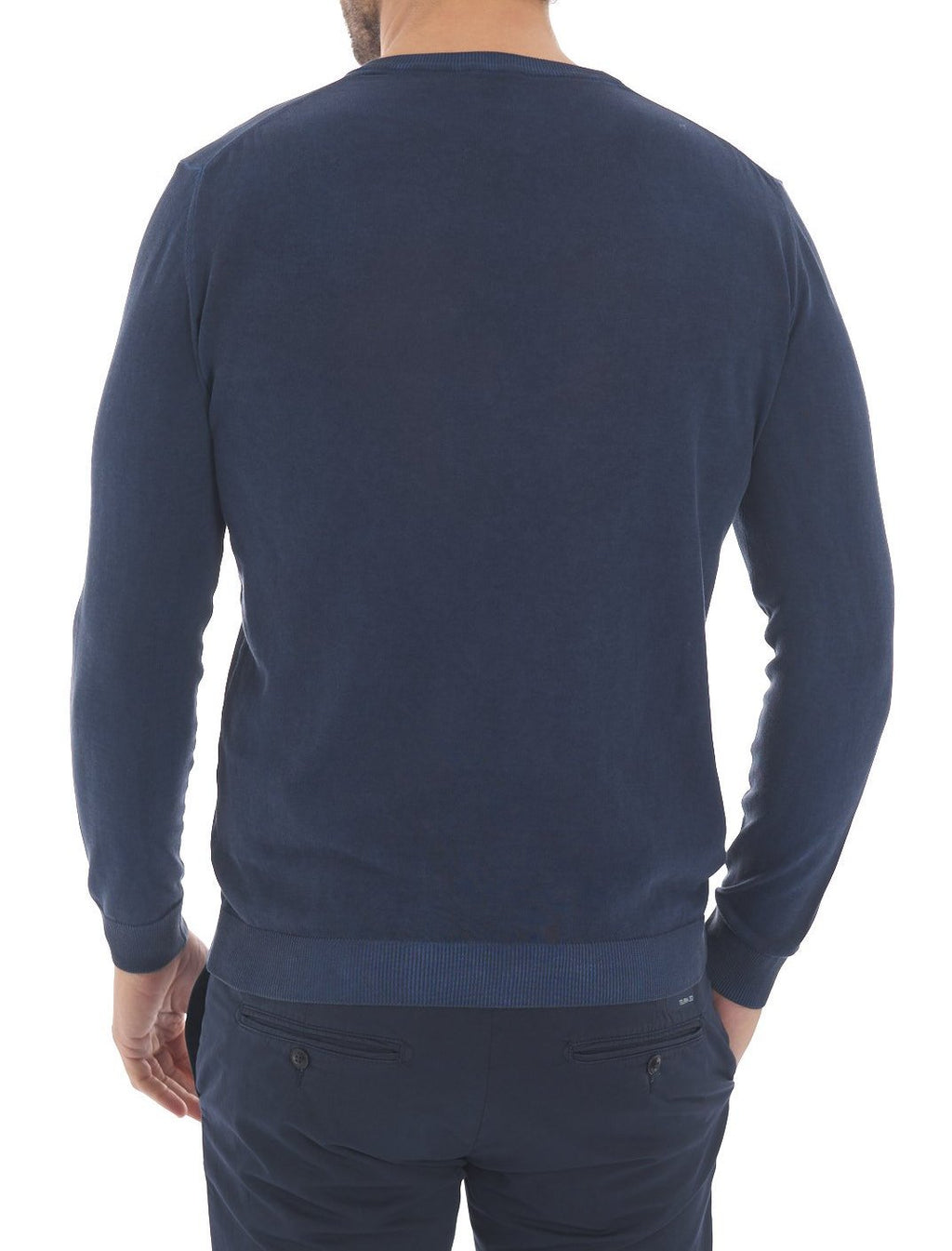 Girocollo Tintura a Freddo Filo Cotone blu