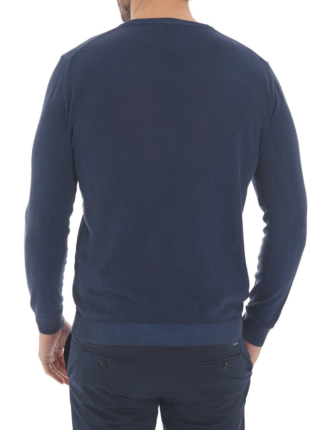 Girocollo Tintura a Freddo Filo Cotone blu