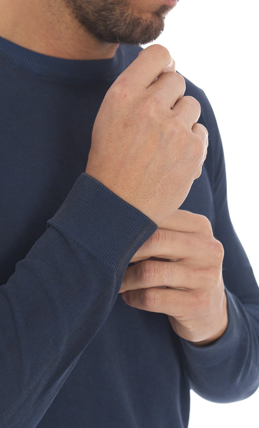 Girocollo Tintura a Freddo Filo Cotone blu