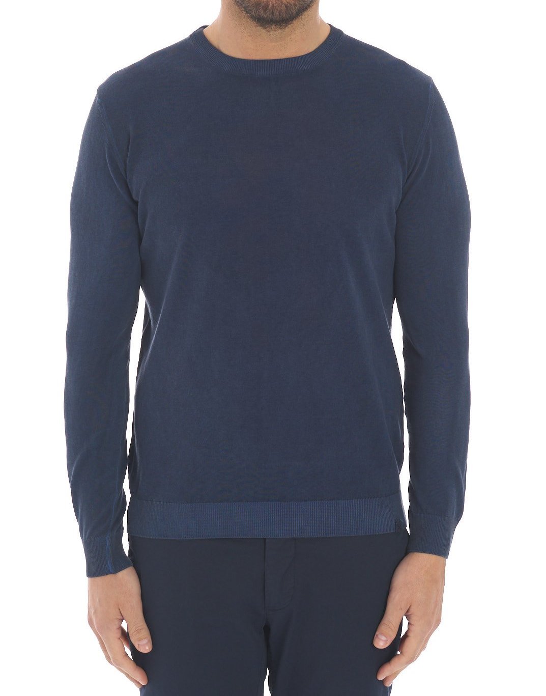 Girocollo Tintura a Freddo Filo Cotone blu