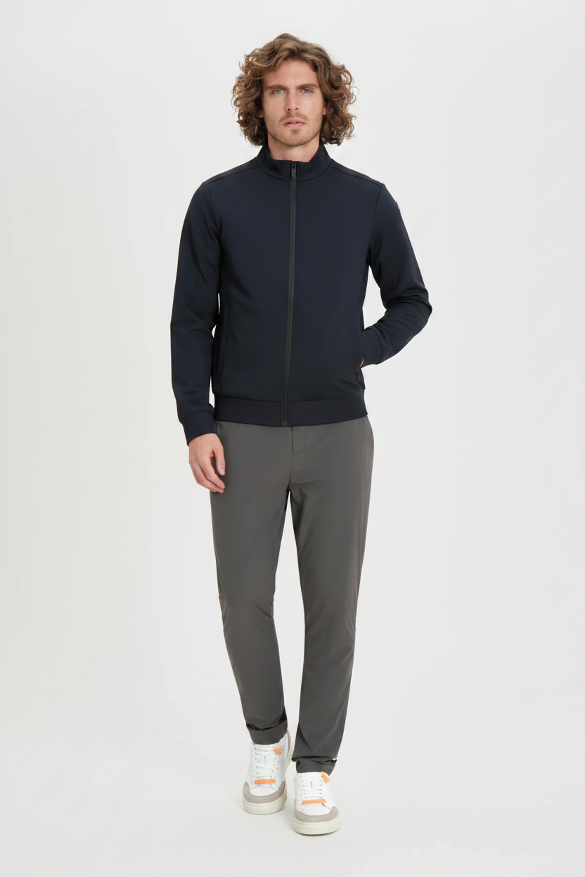 Felpa uomo Suns Boards Terri Teknik con con zip waterproof e collo alto blu