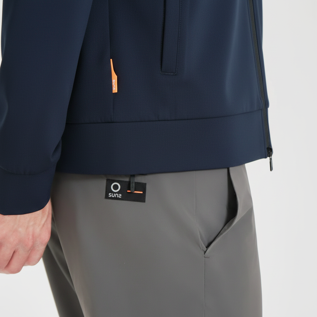 Felpa uomo Suns Boards Terri Teknik con con zip waterproof e collo alto blu