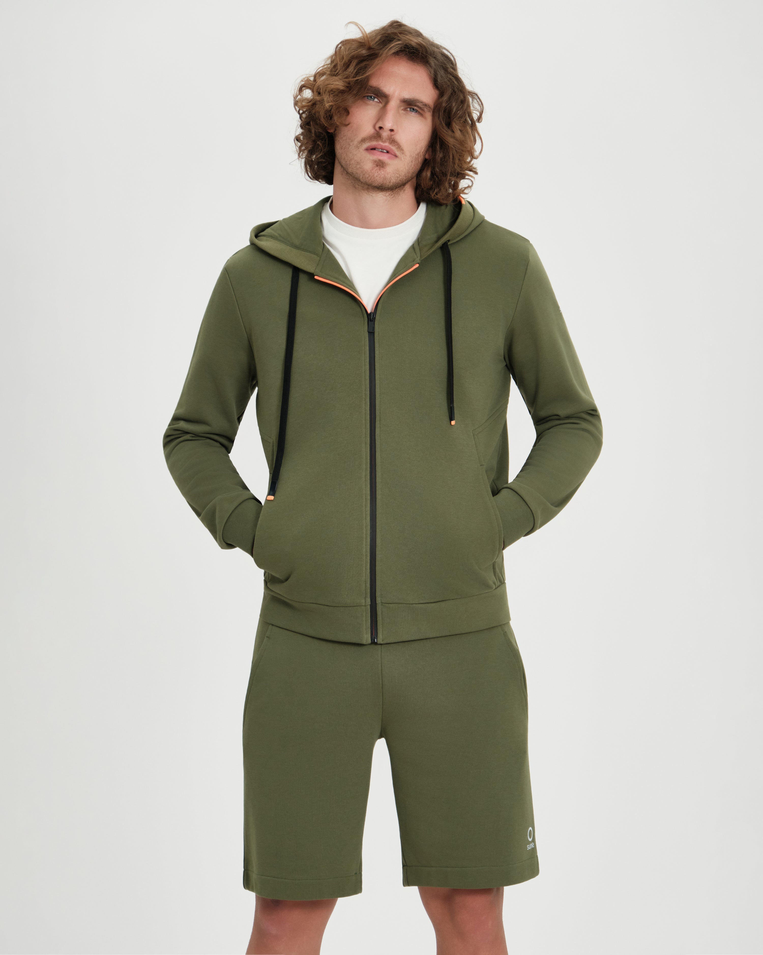 Felpa uomo Suns Boards Marzio Lux con zip e cappuccio verde