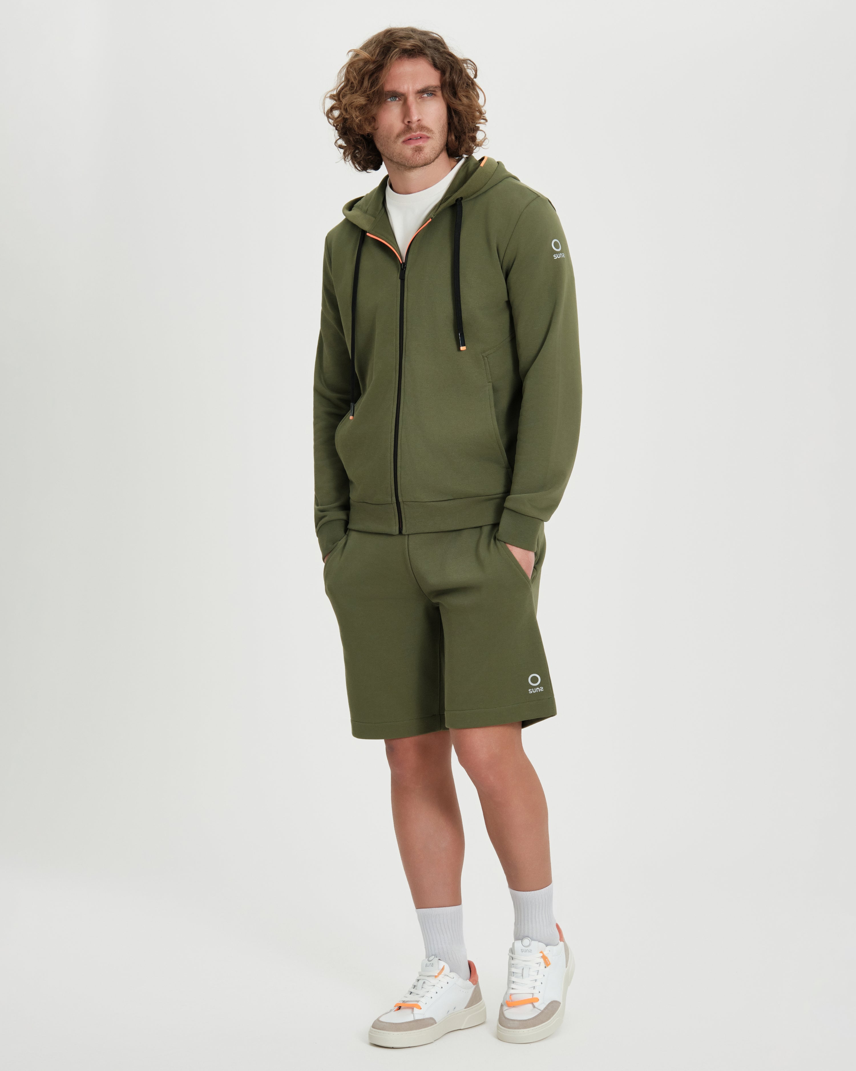 Felpa uomo Suns Boards Marzio Lux con zip e cappuccio verde