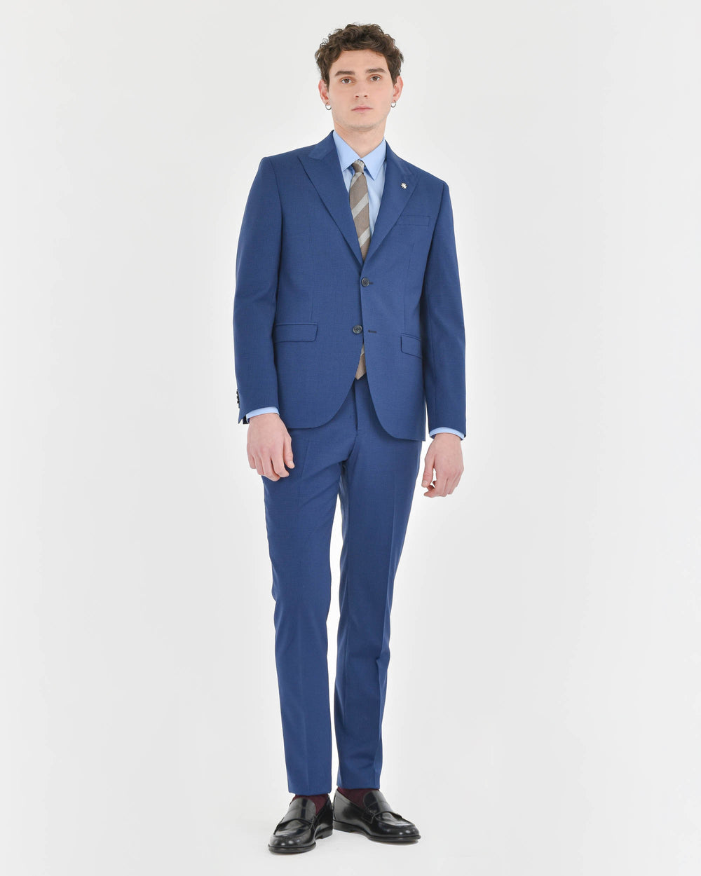 Abito slim fit in misto viscosa stretch