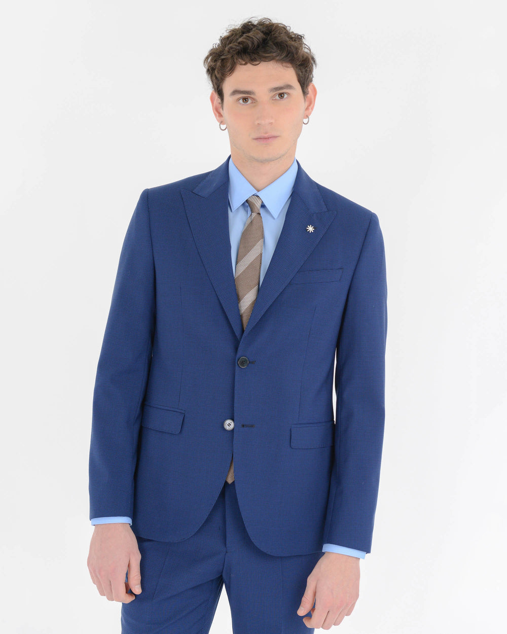 Abito slim fit in misto viscosa stretch