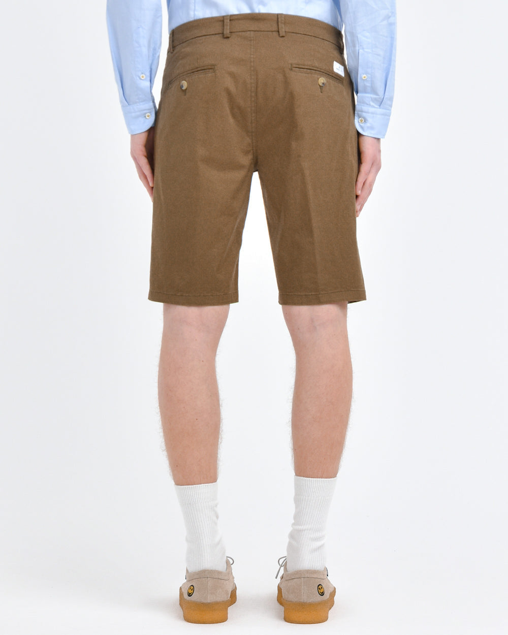 Bermuda slim gabardina di cotone stretch verde