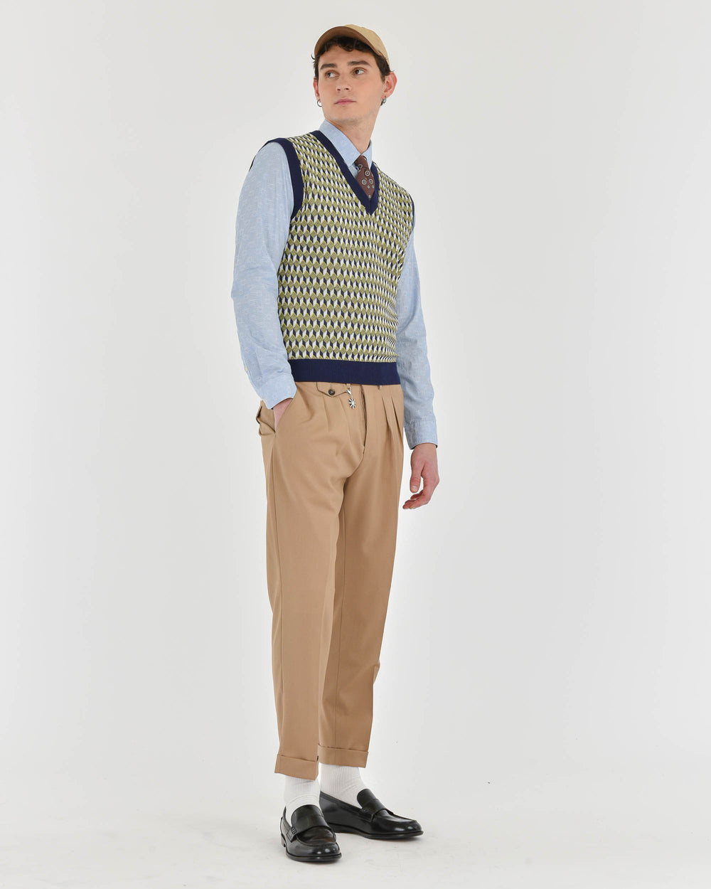 Camicia fantasia jacquard in cotone celeste Manuel Ritz